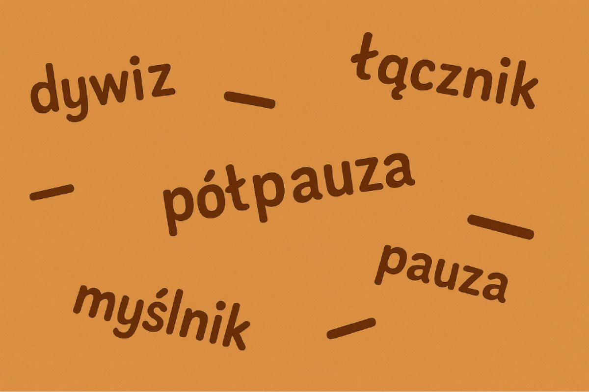 myślnik półpauza dywiz