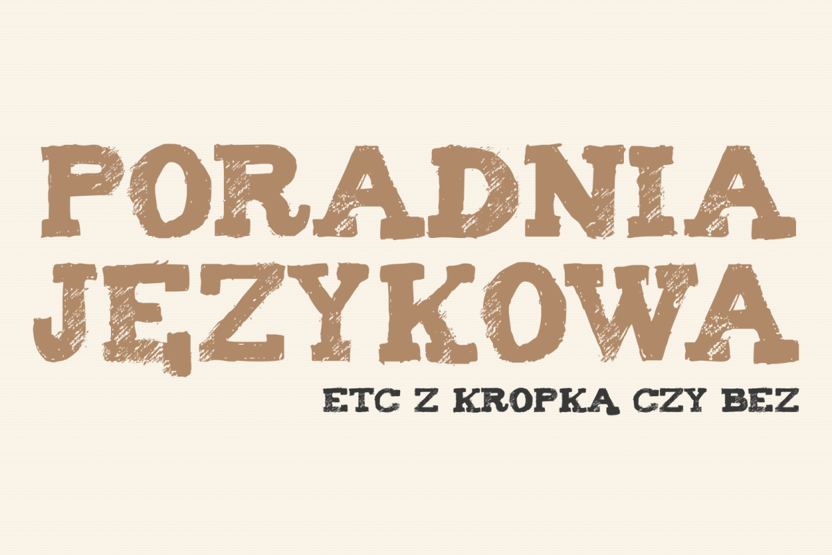 etc z kropką czy bez